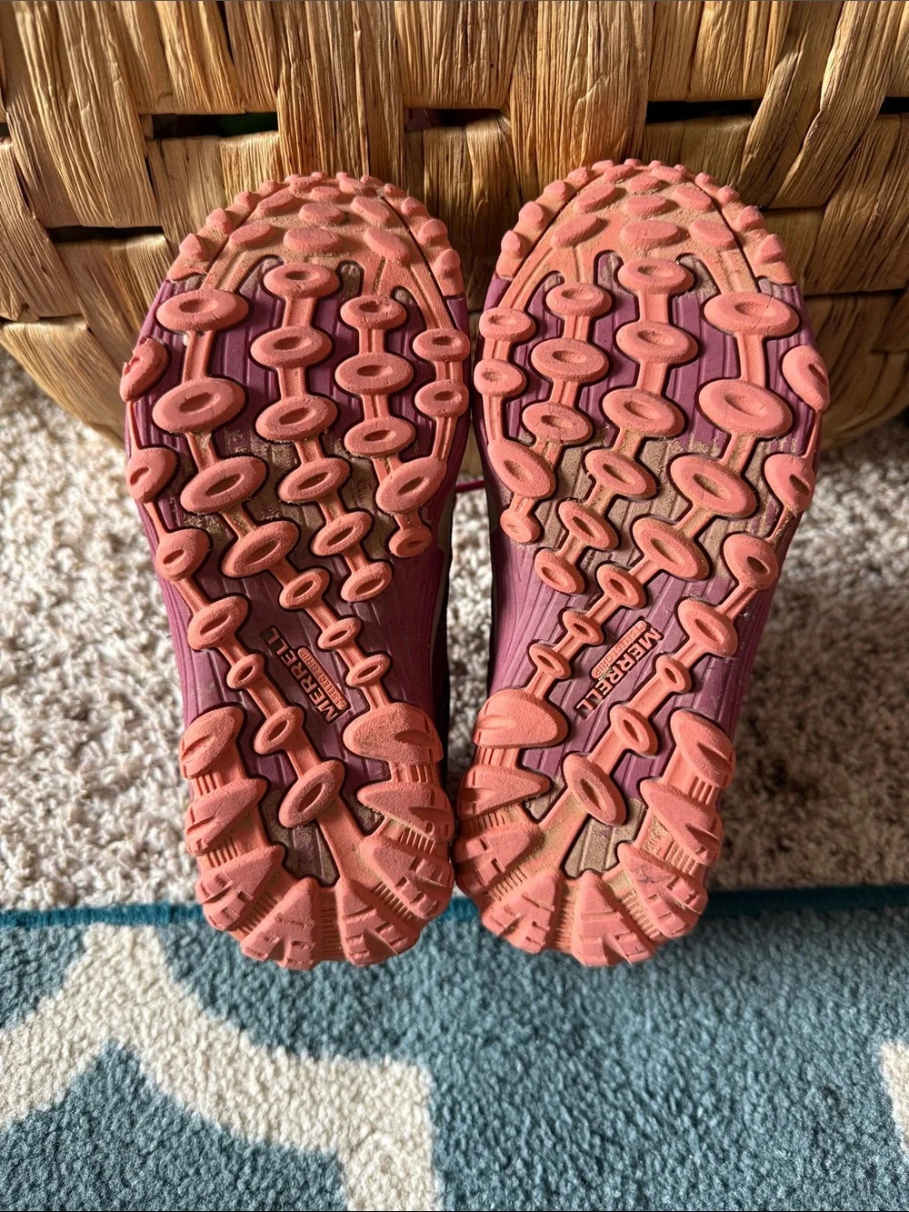 EUC Merrell Kids Magenta and Coral Trail Boots